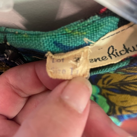 Gorgeous condition vintage Ilene Ricky dress. 1960s. 1950s. Linen floral. - Picture 4 of 7